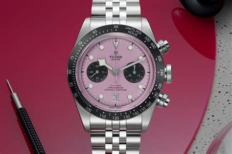 pink dial tudor watch|tudor chronograph pink.